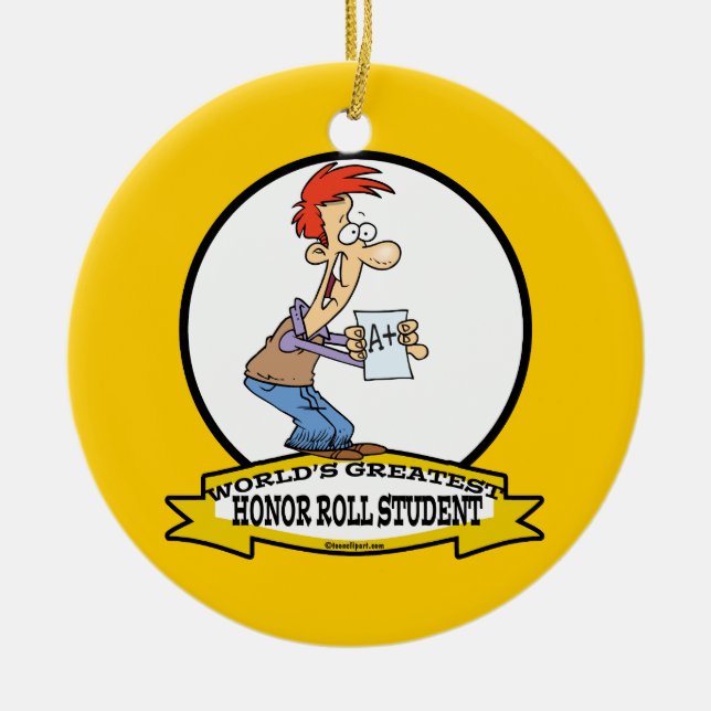 WELTBEST HONOR ROLL STUDENT CARTOON KERAMIKORNAMENT (Vorne)