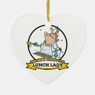 WELTBEST LUNCH LADY CARTOON KERAMIK ORNAMENT