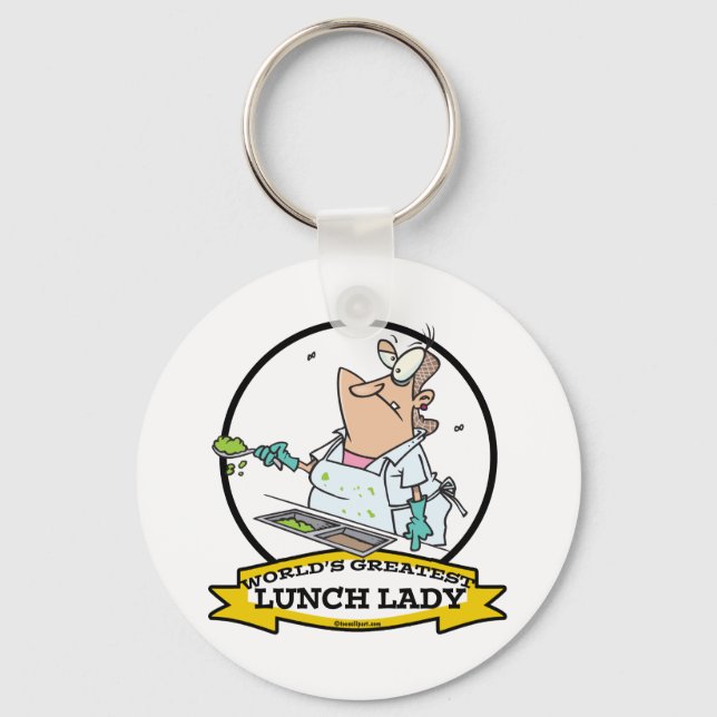 WELTBEST LUNCH LADY CARTOON SCHLÜSSELANHÄNGER (Vorderseite)