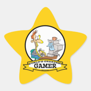 WELTBEST PC GAMER TEEN CARTOON  Stern-Aufkleber