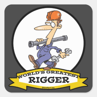 WELTBEST RIGGER MÄNNER CARTOON QUADRATISCHER AUFKLEBER