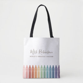 Weltbest Teacher Rainbow Crayon Tasche