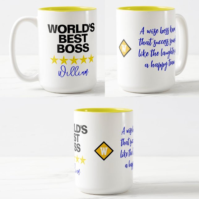 Weltbeste Boss-Tasse (Name & Spaß) Zweifarbige Tasse (Humorous office gifts
)