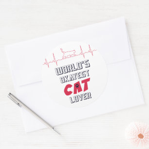 Weltbeste Cat Lover Zitat 4 Katzenbesitzer Runder Aufkleber