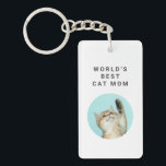 Weltbeste Cat Mama Custom Funny 2 Niedliche Fotos Schlüsselanhänger<br><div class="desc">Weltbeste Cat Mama Custom Funny 2 Fotos Schlüsselanhänger</div>