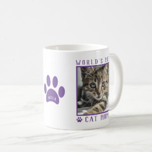 Weltbeste Cat Mama Lila Paws Name Foto Kaffeetasse