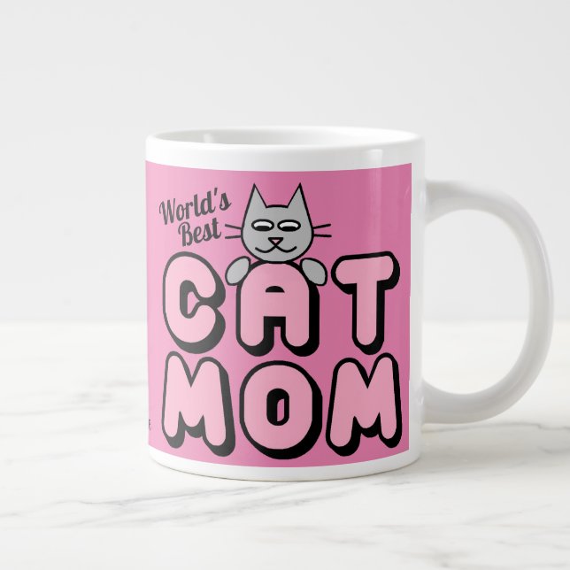 Weltbeste Cat-Mama Niedlich Jumbo-Tasse (Rechts)