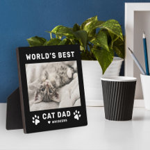 Weltbeste Cat Vater Black Square Custom Foto