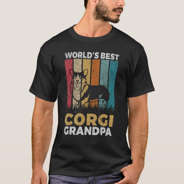 Weltbeste Corgi Grandpa T-Shirt (Vorderseite)