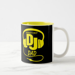 Weltbeste DJ-Vater-Tasse Zweifarbige Tasse