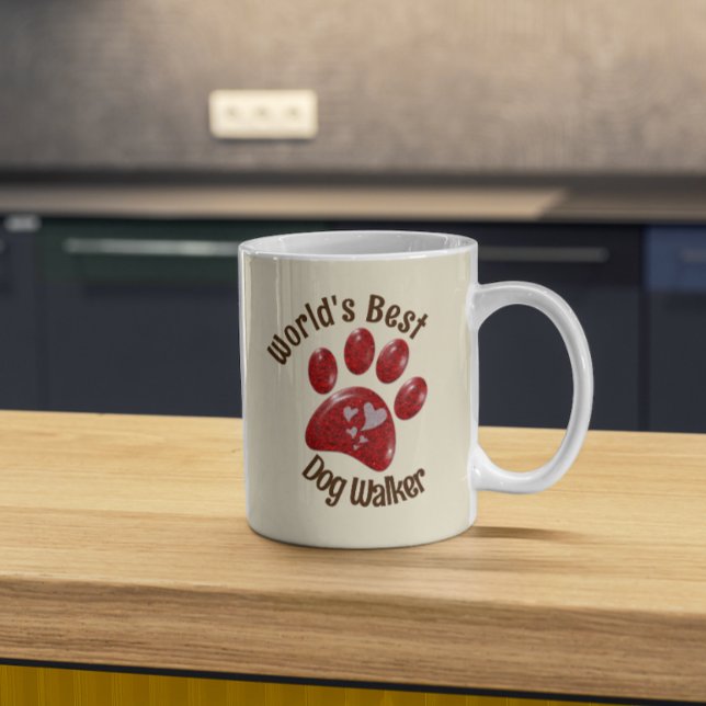 Weltbeste Dog Walker Paw Print Canine Pets Kaffeetasse (Von Creator hochgeladen)