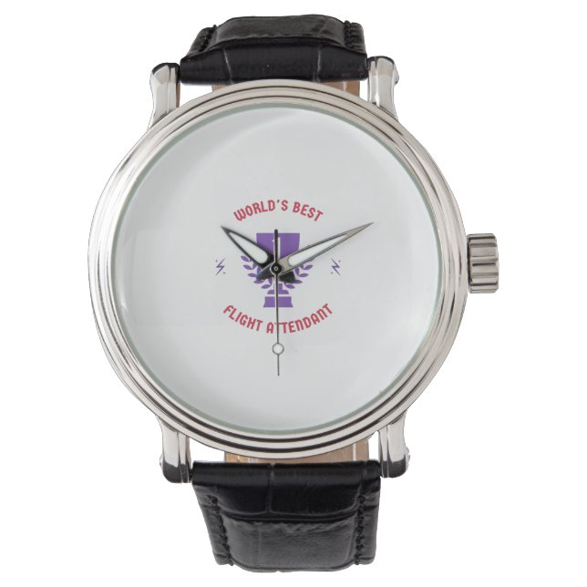 Weltbeste Flugbegleiterin Armbanduhr (Vorderseite)