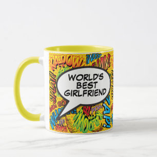 Weltbeste Freundin Lustige Retro-Comic-Pop-Art Tasse