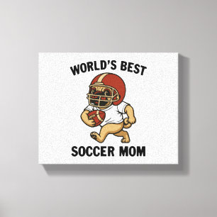 WELTBESTE FUSSBARE MAMA - MOPS PLAYER LEINWANDDRUCK