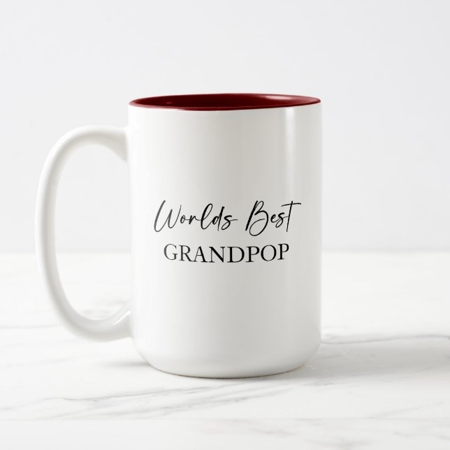 Weltbeste Großpop und beliebteste personalisierte  Zweifarbige Tasse (Links)