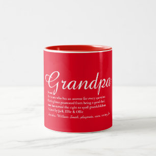 Weltbeste Großvater Papa Definition Rot Zweifarbige Tasse