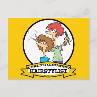 WELTBESTE HAIRSTYLISTISCHE FRAUEN CARTOON POSTKARTE