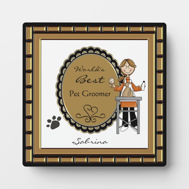 Weltbeste Haustier-Groomer Female Plaque Fotoplatte (Vorderseite)