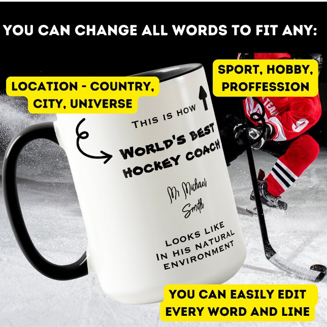 Weltbeste Hockey Coach Weihnachtsgeschenk lustig Tasse (Von Creator hochgeladen)