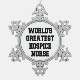 Weltbeste Hospice Nurse Schneeflocken Zinn-Ornament