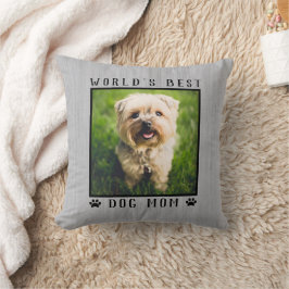 Weltbeste Hunde-Mama-Paw druckt Pet-Foto rustikal Kissen