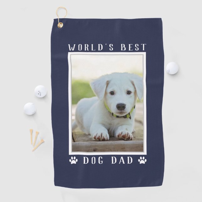 Weltbeste Hunde-Vater-Paw-Prints-Foto-Marine Golfhandtuch (Von Creator hochgeladen)
