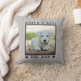 Weltbeste Hunde Vater Paw Prints Pet Foto rustikal Kissen