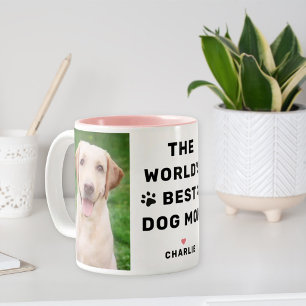 Weltbeste Hundemutter Foto Pfotenabdruck Zweifarbige Tasse
