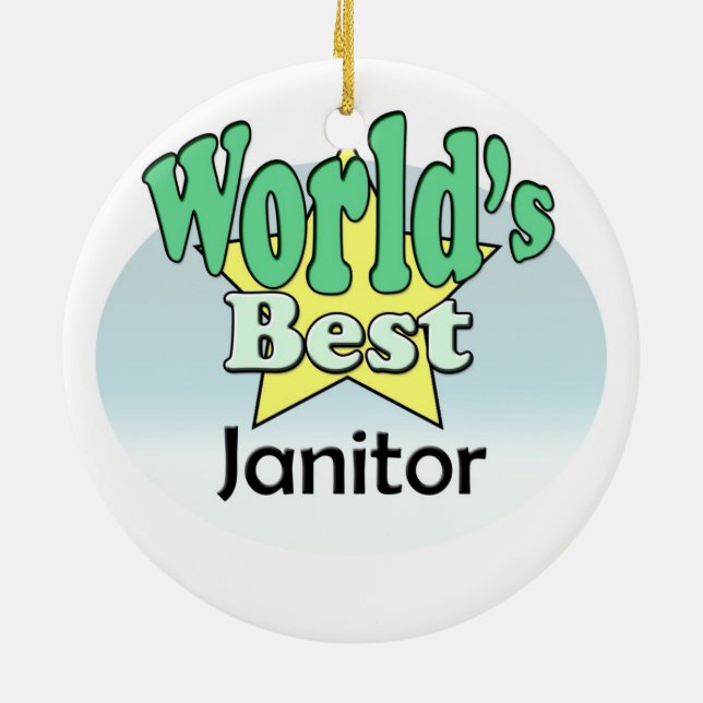 Weltbeste Janitor Keramikornament (Hinten)