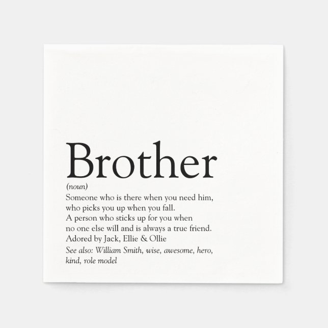 Weltbeste je Bruder, Hermanodefinition Serviette (Vorderseite)