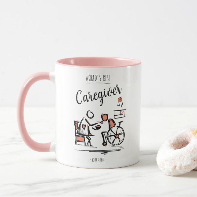 Weltbeste Karriere und Person im Rollstuhl Tasse (Mit Donut)