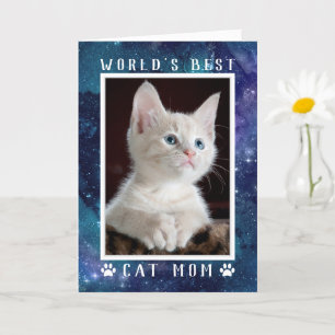 Weltbeste Katzenmutter-Foto-Weltraum-Muttertag Karte