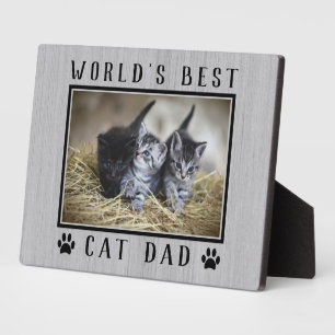 Weltbeste Katzenpaw-Vater- Prints Pet-Foto rustika Fotoplatte
