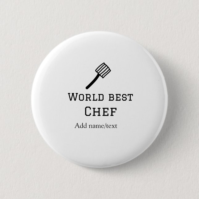 Weltbeste Koch hinzufügen Name text Kochen Bestes  Button (Vorderseite)