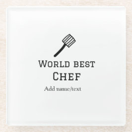 Weltbeste Koch hinzufügen Name text Kochen Bestes  Glasuntersetzer