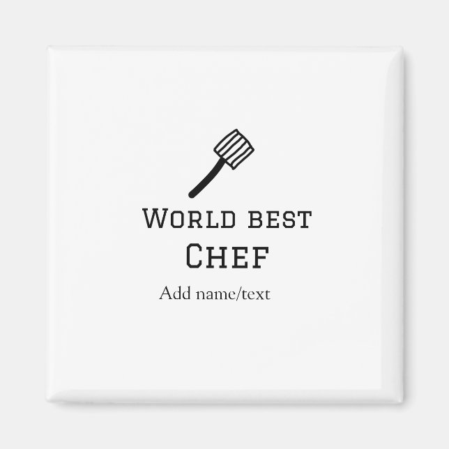 Weltbeste Koch hinzufügen Name text Kochen Bestes  Magnet (Vorne)