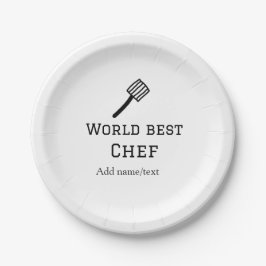 Weltbeste Koch hinzufügen Name text Kochen Bestes  Pappteller