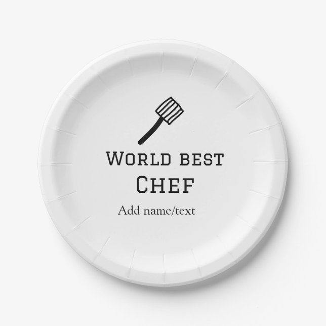 Weltbeste Koch hinzufügen Name text Kochen Bestes  Pappteller (Vorderseite)