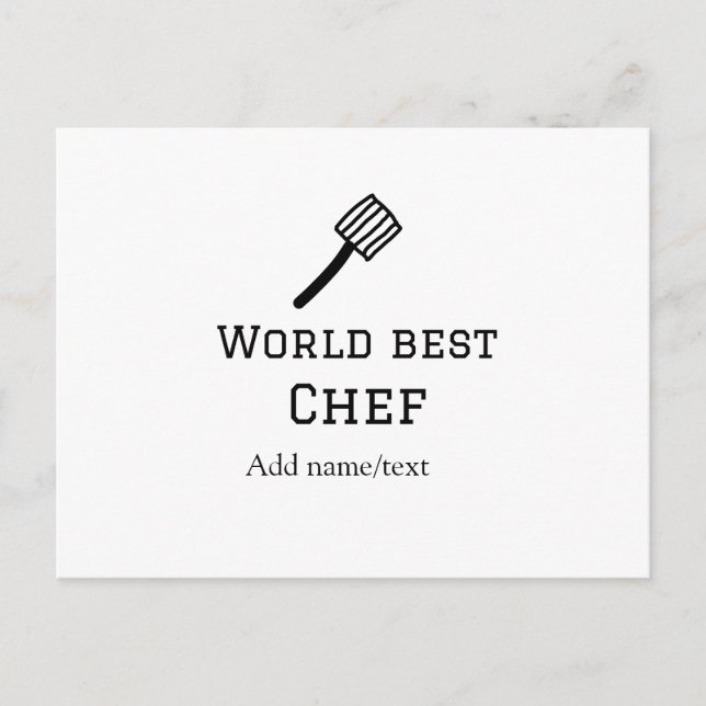 Weltbeste Koch hinzufügen Name text Kochen Bestes  Postkarte (Vorderseite)