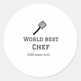Weltbeste Koch hinzufügen Name text Kochen Bestes  Runder Aufkleber