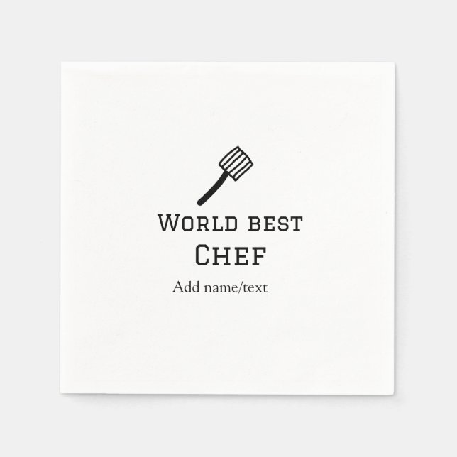Weltbeste Koch hinzufügen Name text Kochen Bestes  Serviette (Vorderseite)