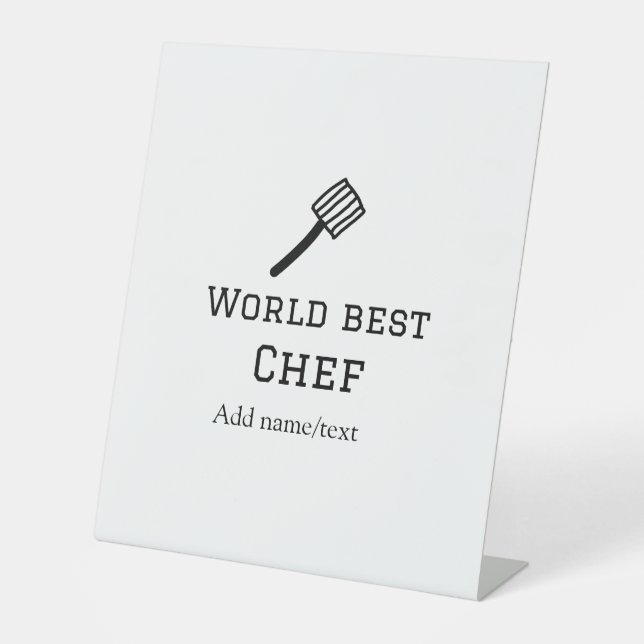 Weltbeste Koch hinzufügen Name text Kochen Bestes  Sockelschild (Vorderseite)