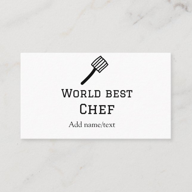 Weltbeste Koch hinzufügen Name text Kochen Bestes  Visitenkarte (Vorderseite)