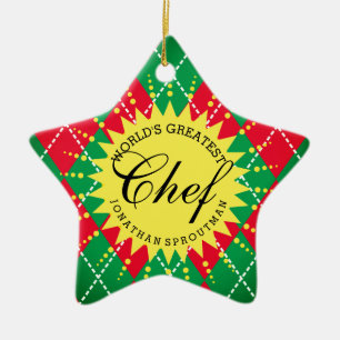 Weltbeste Kochs-Raute Weihnachtsverzierung Keramik Ornament