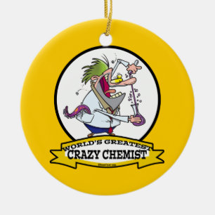 WELTBESTE KRAZY CHEMIST MÄNNER CARTOON KERAMIK ORNAMENT