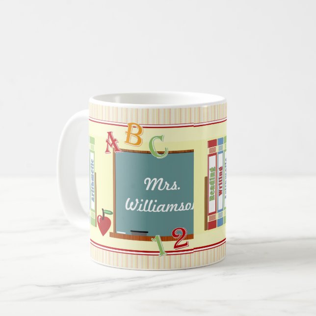 Weltbeste Lehrerin Personalisierte Kunst Tasse (Vorderseite Links)