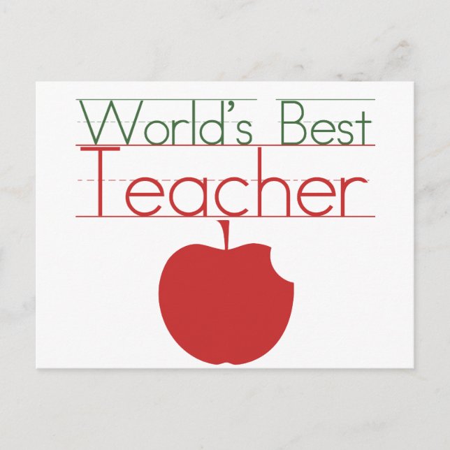 Weltbeste Lehrerin Postkarte (Vorderseite)