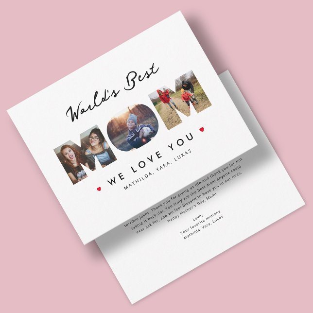 Weltbeste Mama 3-Fotocollage-Unglaublich witzig Br Karte (Von Creator hochgeladen)