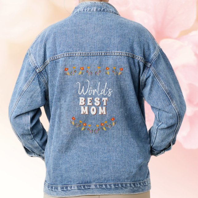 Weltbeste Mama Blume Blumenmüttertag Jeansjacke (Von Creator hochgeladen)