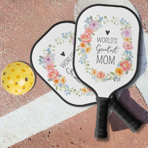 Weltbeste Mama Farbige Blumen zum Muttertag Pickleball Schläger